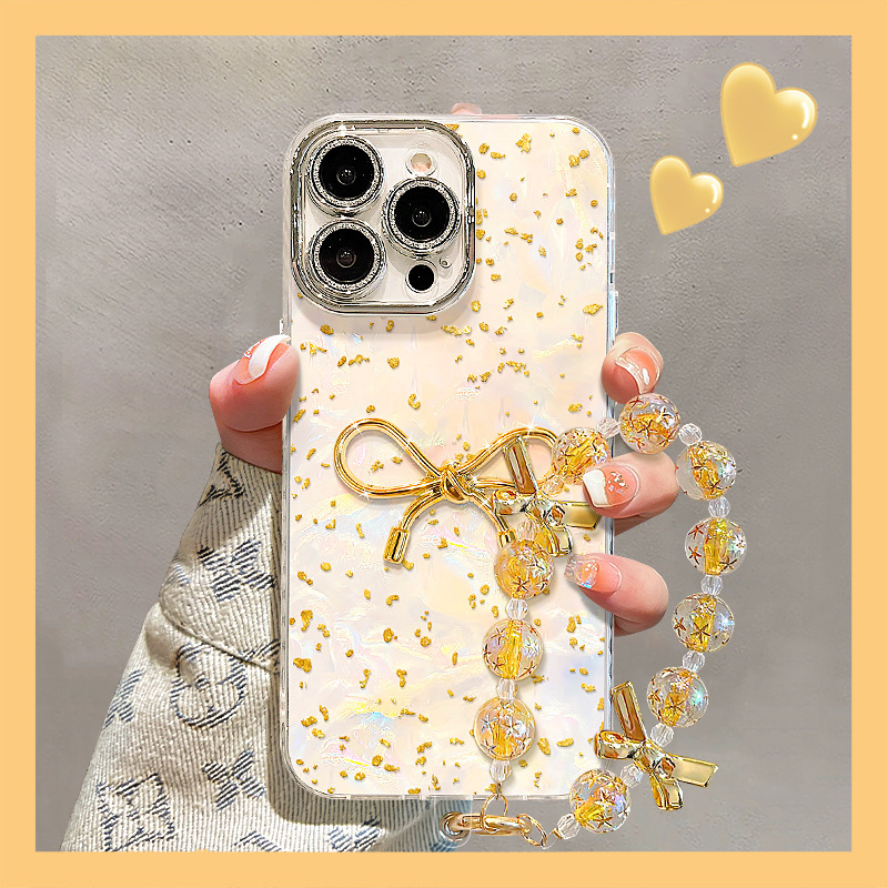 金箔立体蝴蝶结适用苹果17手机壳iphone16中国风14手链15高级感13|undefined