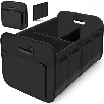 Cross-Border Car Storage Box, Foldable Oxford Cloth Storage Box, Convenient Compartmentalized Car Organizer and Storage Solution (Car storage bag/box) - black-583530