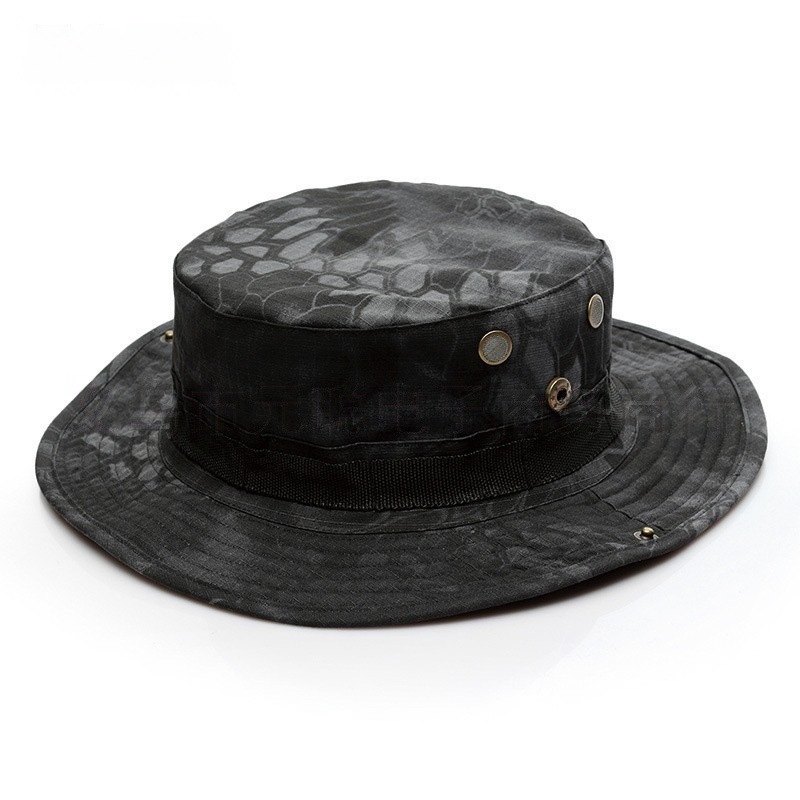 Camuflamiento gorra de borde redondo gorra de entrenamiento militar para hombres y mujeres gorra de ocio al aire libre gorra de pesca gorra de sombrero de sombra fábrica en stock LOGO