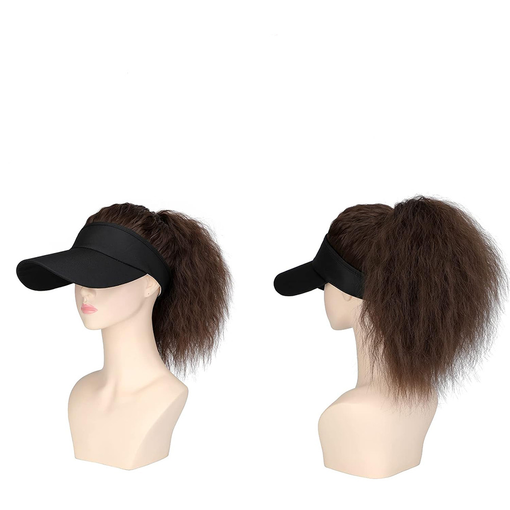 Heißer verkauf frauen mit kapuze perücke persönlichkeit pferdeschwanz welle locken leere zylinder perücke_voghion.com