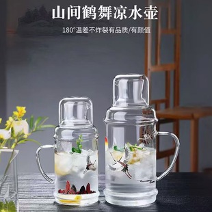 Wholesale Cold Water Kettle Household Cold Water Kettle Retro High Borosilicate Glass Large Capacity Juice Jug with Lid Cold Water Kettle Set