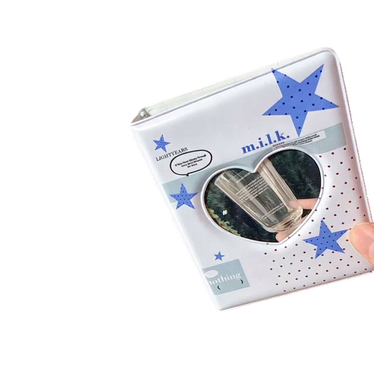 Sal de mar azul y blanco un libro de tarjetas coreanas simples de alto valor de cara en el libro de folga de tarjetas de estrella