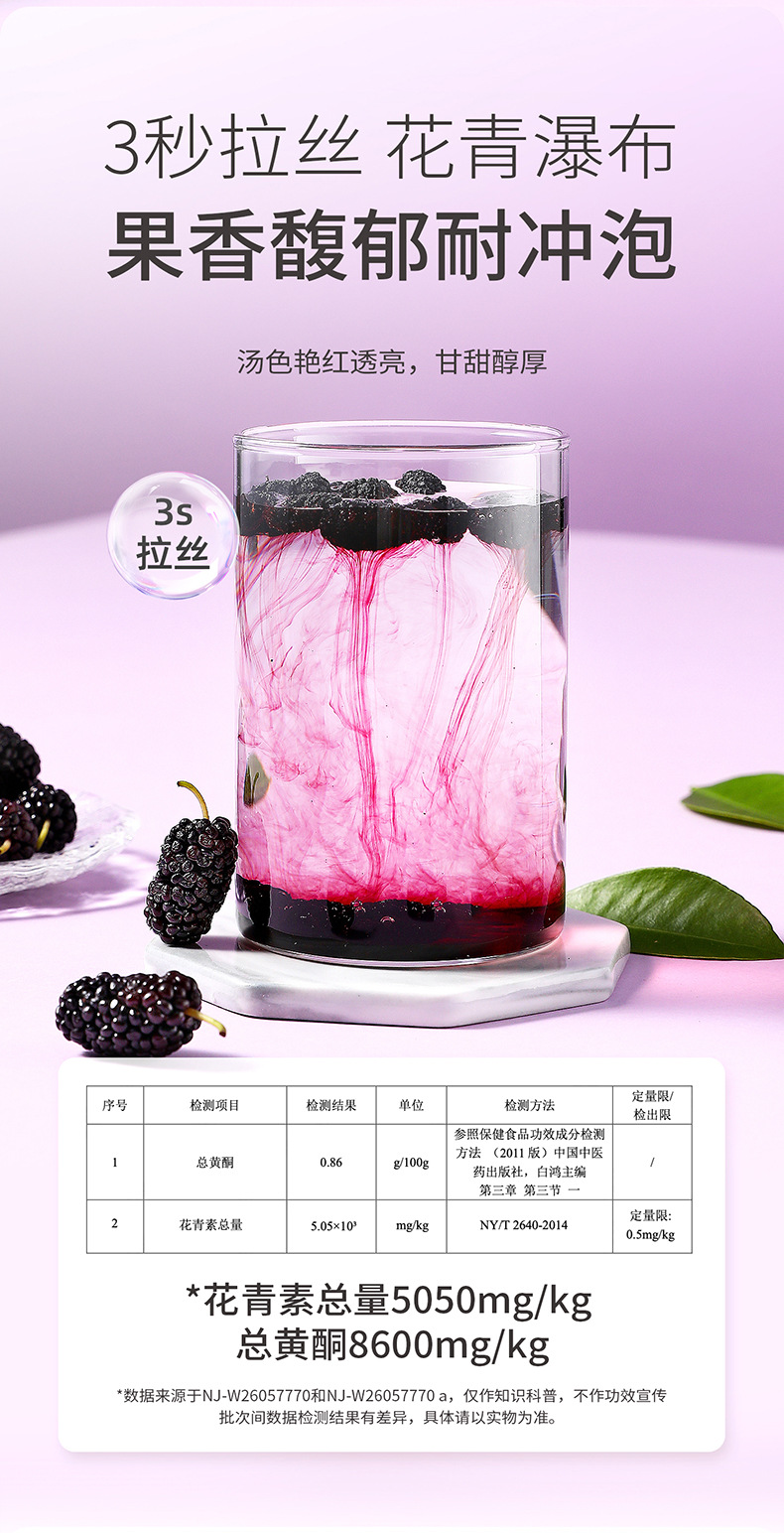 Organic Dried Mulberry Fruit 510g Round Jar Panzhihua Sang Shen Dried Mulberries for Tea and Wine specifications