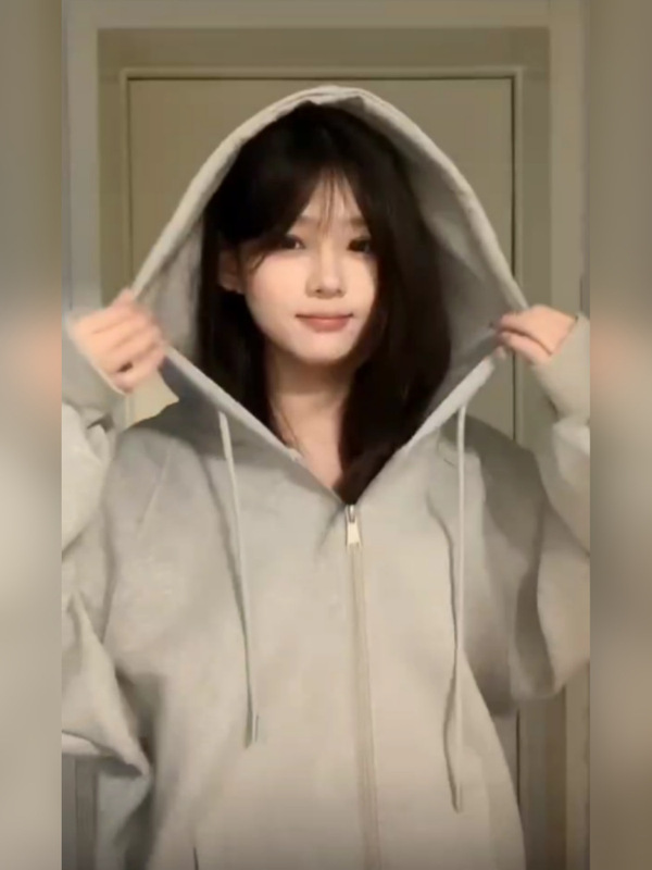 外套女春秋韩系上衣2025秋冬新款小个子连帽加厚宽松山东即墨卫衣|undefined