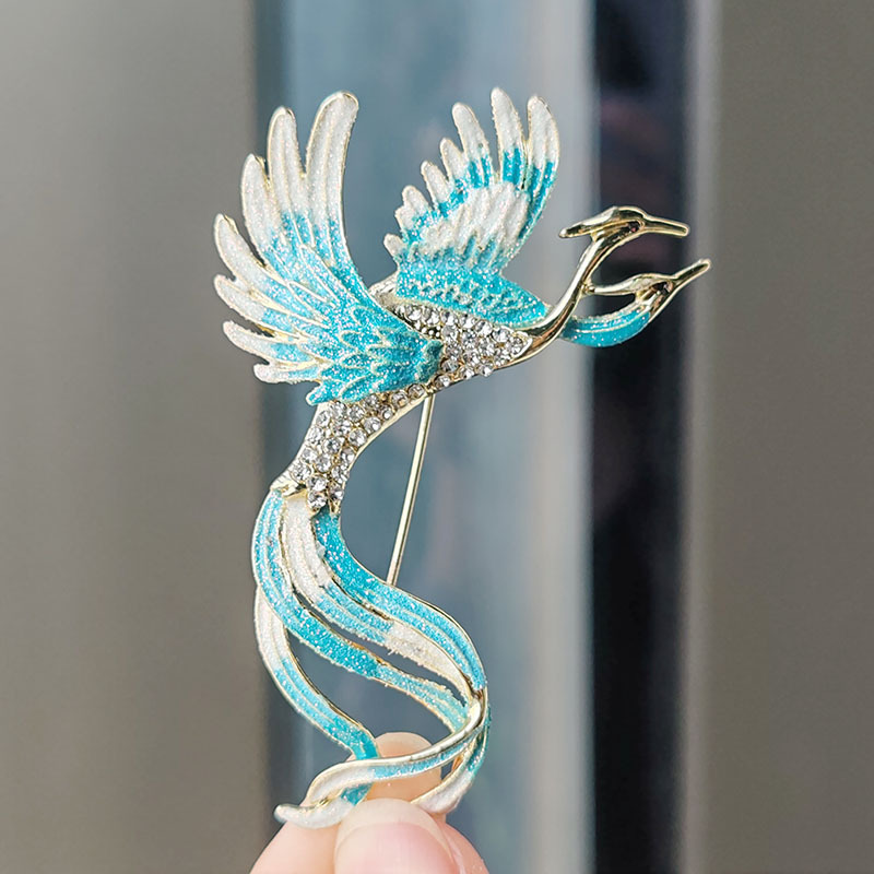 Alloy Material Chinoiserie Retro Ethnic Style Pin Phoenix Alloy Plating Unisex Brooches
