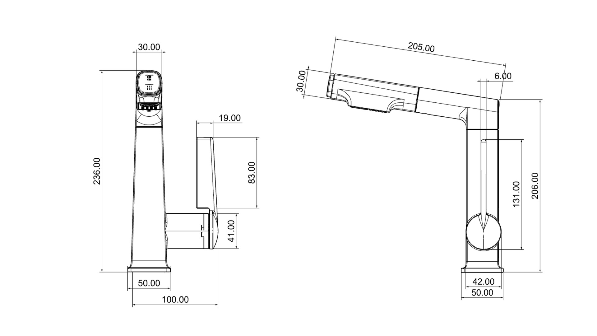 German quality black washbasin faucet, cold and hot, all-copper pull-out type with lifting and rotating under-sink for washing face and mouthwash full figure