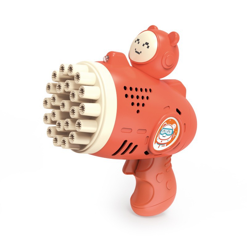 Máquina de burbujas de ducha de girasol 23 agujeros Red roja Gatlin pistola de burbujas puesto automático en el mercado nocturno juguetes para niños