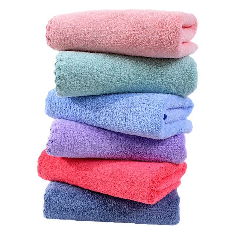 Coral Velvet Towel, Plain Color Face Wash Towel, Soft and Absorbent, Gift, Household Towel, Dropshipping Available
