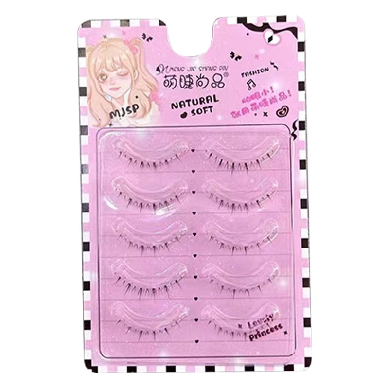 Pestañas lindas Shangpin Fox serie pestañas inferiores gripe una pieza mixta de maquillaje de sangre tallo transparente todo el cabello natural pestañas postizas