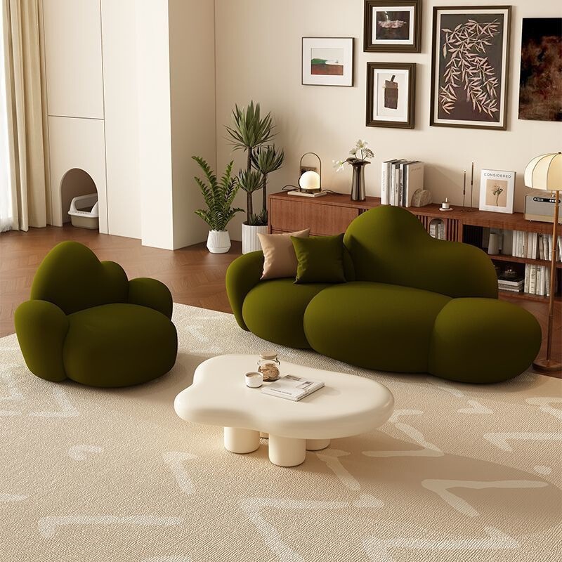Trendy cream-style sofa for living rooms, small apartments, homestays, rental properties, beauty salons, office receptions, and clothing stores