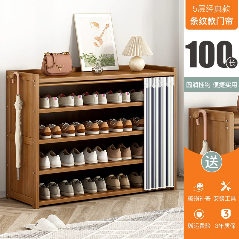 Shelf Rack Shoe Cabinet Solid Wood Multi-tier Shoe Rack from Yomiego