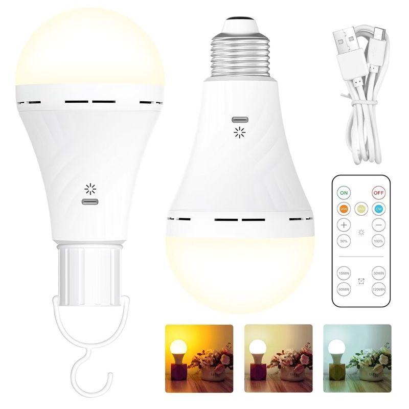 Amazon リモコン付き充電式 RGB 電球電池式電球、非ハードワイヤリングの壁ランプシャンデリア用|undefined