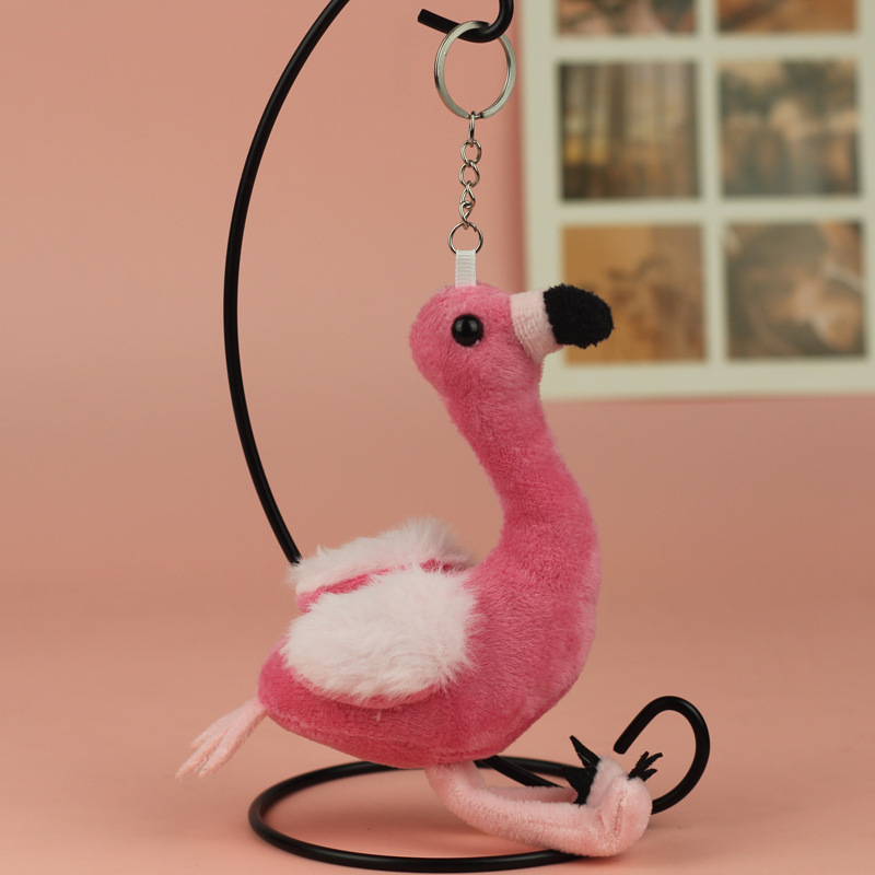 Lovely lindo flamenco peluche juguetes colgantes muñecas de tela de dibujos animados muñecas de corazón muñecas bolsas colgantes