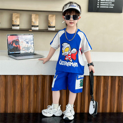 男童夏裝運動套裝2024新款奧特曼衣服兒童夏季薄款短袖酷帥男孩潮