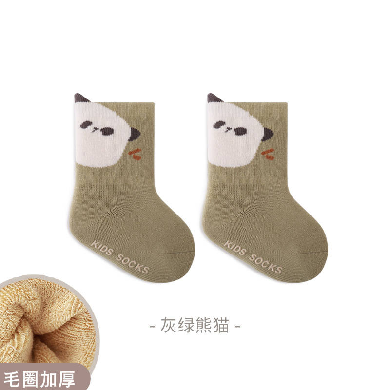 Calcetines de bebé recién nacidos Otoño e Invierno engrosados calcetines de bebé cálido lindo dibujos animados sin hueso boca suelta calcetines de media pantorrilla