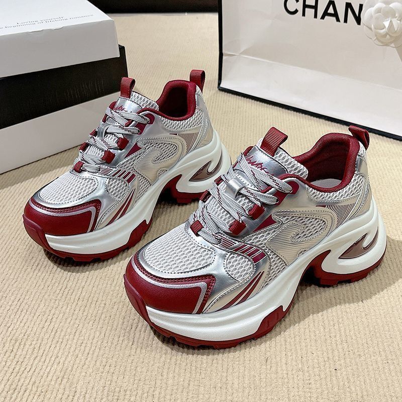 Women's Dad Shoes Height-Increasing Zhao Lusi Style 2025 New Lightweight Thick-Soled Sneakers Trendy Women's Dad Shoes Height-Increasing Zhao Lusi Style 2025 New Lightweight Thick-Soled Sneakers Trendy