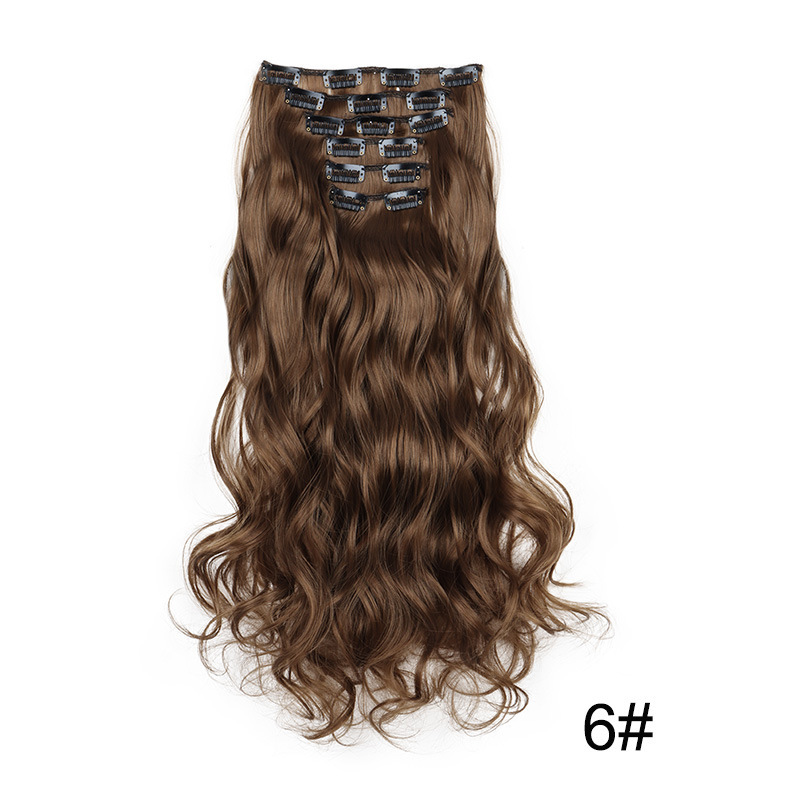 假发片女 接发片6件套 欧美16卡子发长卷发现货Curly Wig|undefined