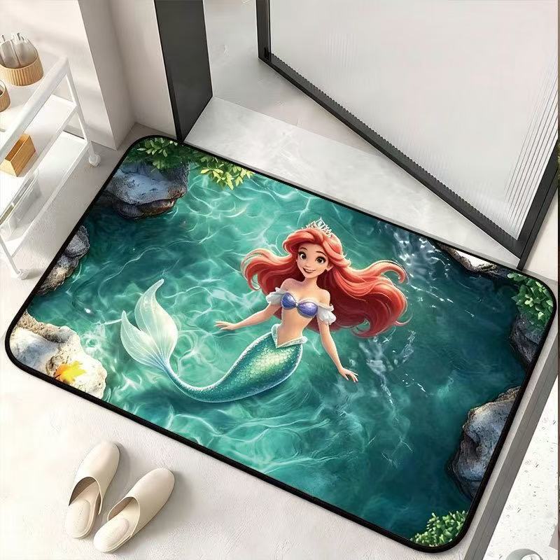 Transfronterizo 3D visual tarjeta de esterilla antideslizante esterilla de baño ventilada esterilla de suelo de inodoro de absorción de agua puerta de entrada esterilla de suelo de barro de algas image 22