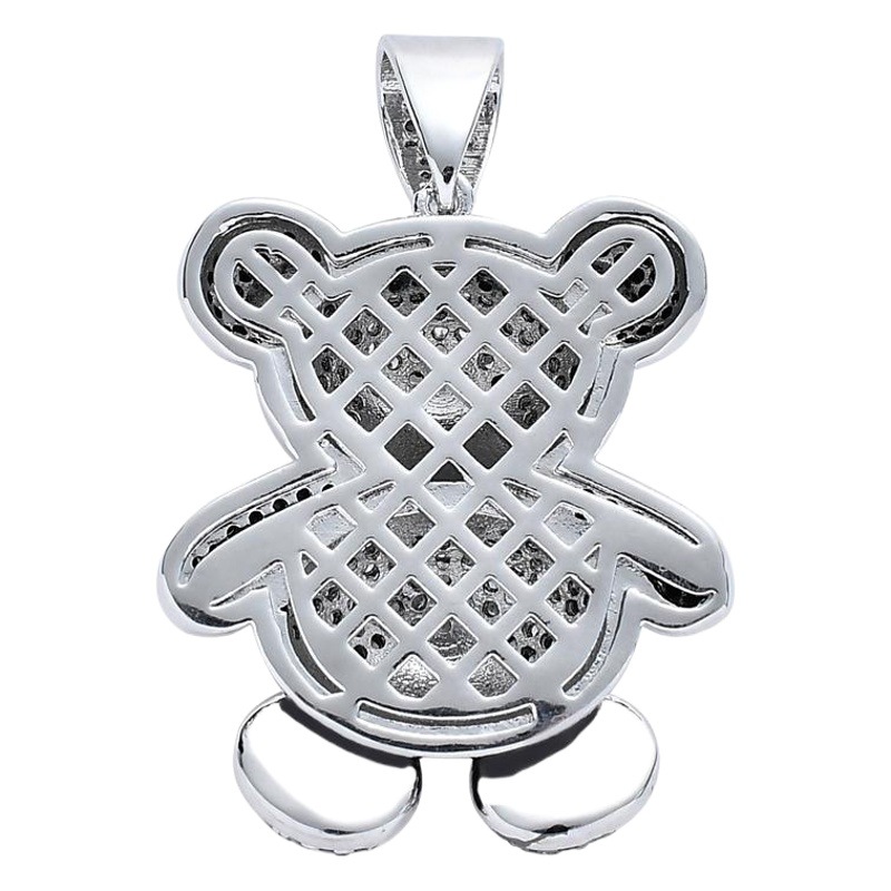 Trendy Mixed-Style European and American Cross-Border Bear Pendant Animal Panda Pendant Shiny Micro-Inlaid Zircon Hip-Hop Jewelry Necklace