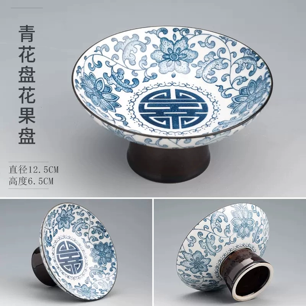 Blue and white plate flower plate