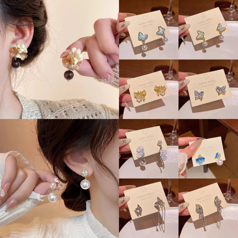 Small and Sophisticated S925 Silver Earrings, Korean Style Internet Celebrity Hot-Selling Ear Studs, 2026 New Model, Light Luxury Butterfly Earrings Small and Sophisticated S925 Silver Earrings, Korean Style Internet Celebrity Hot-Selling Ear Studs, 2026 New Model, Light Luxury Butterfly Earrings