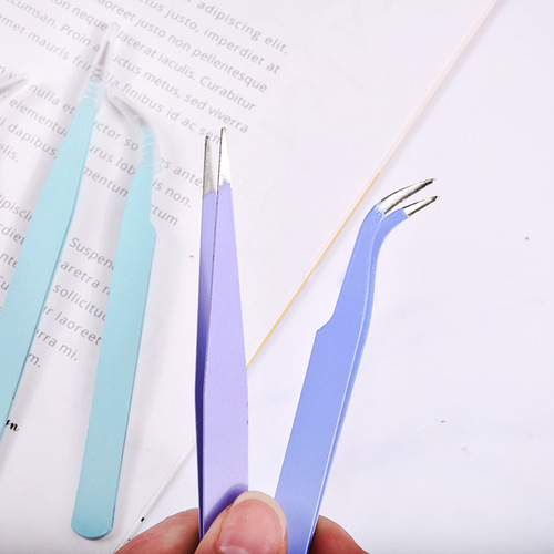 Special colored tweezers for handbags, stainless steel tweezers, macaron colored tweezers, DIY clips, stainless steel pink elbows
