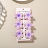 #3 Light Purple [Set of 6 with Cards] 4cm Nao Inlaid with Plumeria Flowers
