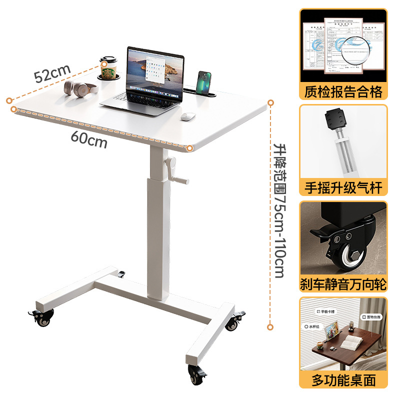 Mesa de cama elevable móvil escritorio de computadora escritorio de estudio doméstico escritorio plegable pequeño escritorio de trabajo de pie