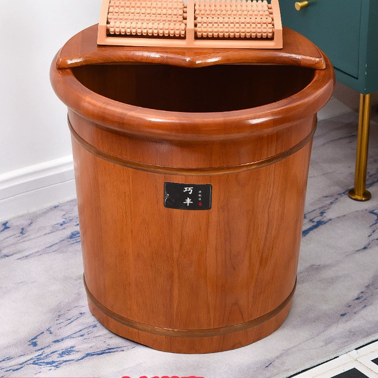 Дубовое бочковое ведро для ног Деревянное высокое глубокое ведро над ногой Ведро для ног Бытовое ведро для ног из массива дерева Теплоизоляционное ведро для ног Деревянное ведро