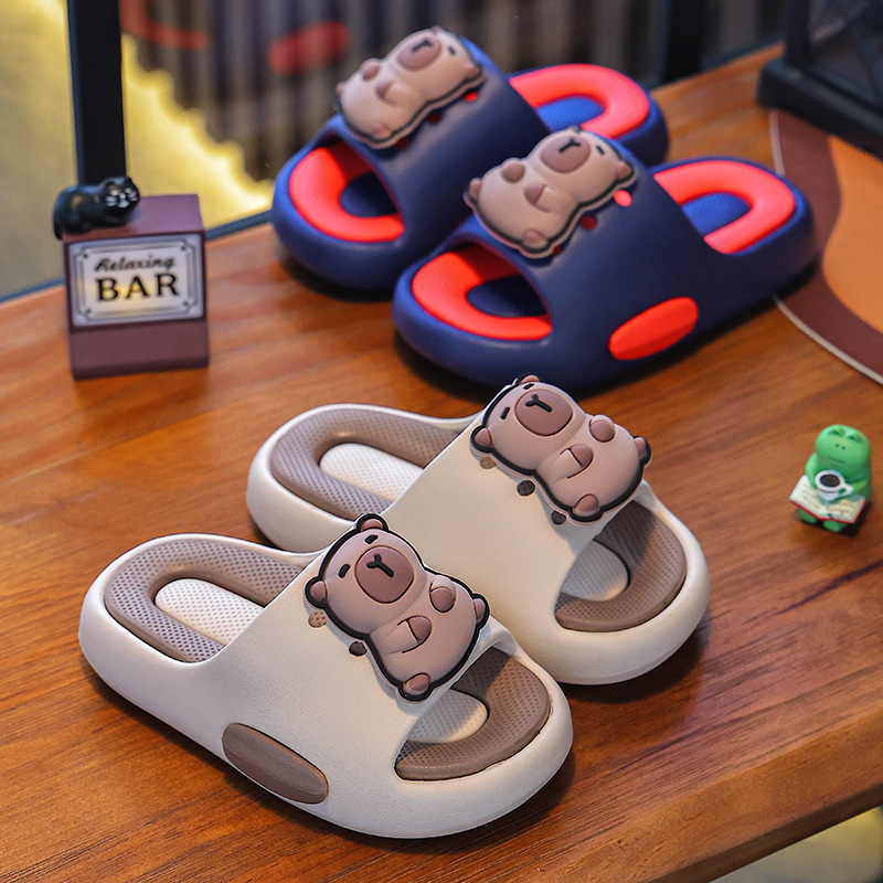 Kapibala Slippers Kidsren's Summer Girls' Non-Slip Soft Bottom Cartoon Indoor Baby Cute Bathing Home Kidsren's Slippers