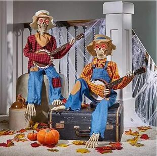 Hot-Selling Cross-Border Halloween Animated Banjo Skeletons Halloween Skeletons