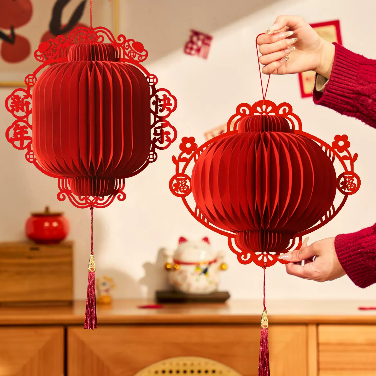 2026年新年装饰品挂件氛围布置装饰马年灯笼挂饰家里客厅喜庆门挂