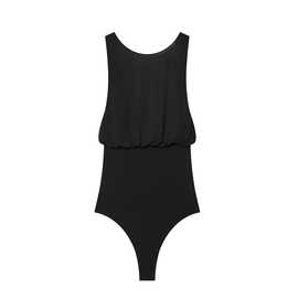 61535-新品欧美风女装黑色拼接蝴蝶结连体衣4772119