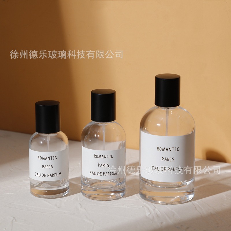 シンプルな透明ガラス香水瓶30ml 50ml 100ml香水包装瓶15mm口バヨネット香水瓶|undefined