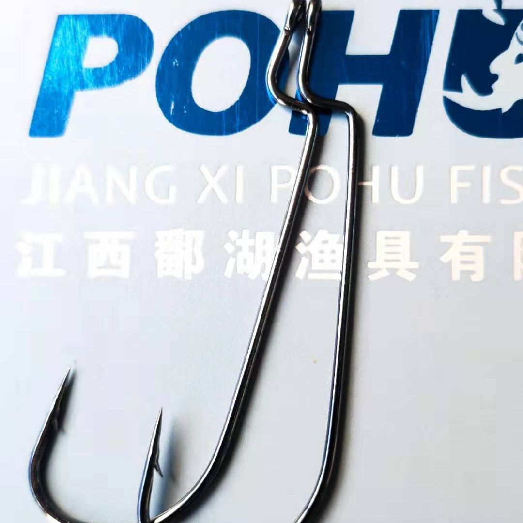 Qihu estrecho vientre manivela gancho inversa pesca suave cebo gusano gancho con púas 10 piezas una bolsa de cabeza de plomo de acero de alto carbono pesca Luya