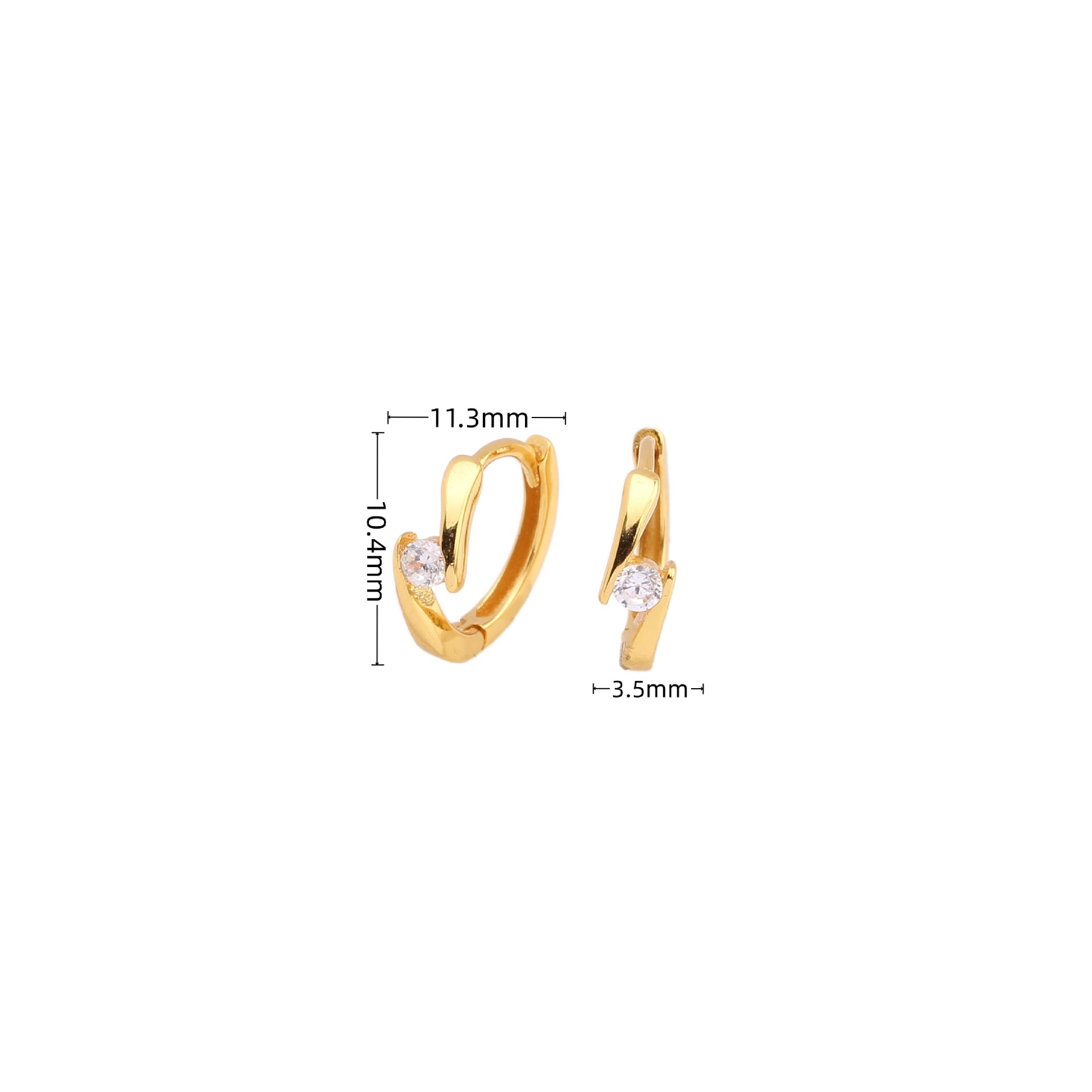 1 Paar Elegant Geometrisch Sterling Silber Inlay Zirkon Weißgold Plattiert Vergoldet Ohrringe display picture 1