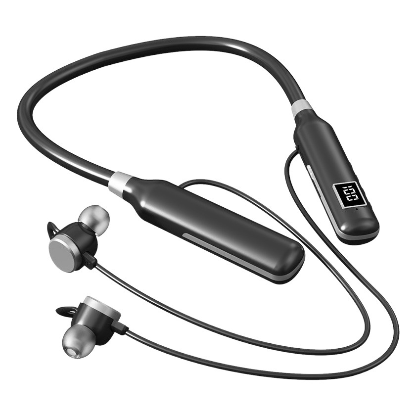 Auriculares inalámbricos Bluetooth BT-7 deportes de tipo Halter Tarjeta de inserción de tecnología negra de pantalla digital reducción de ruido fábrica transfronteriza Nuevo