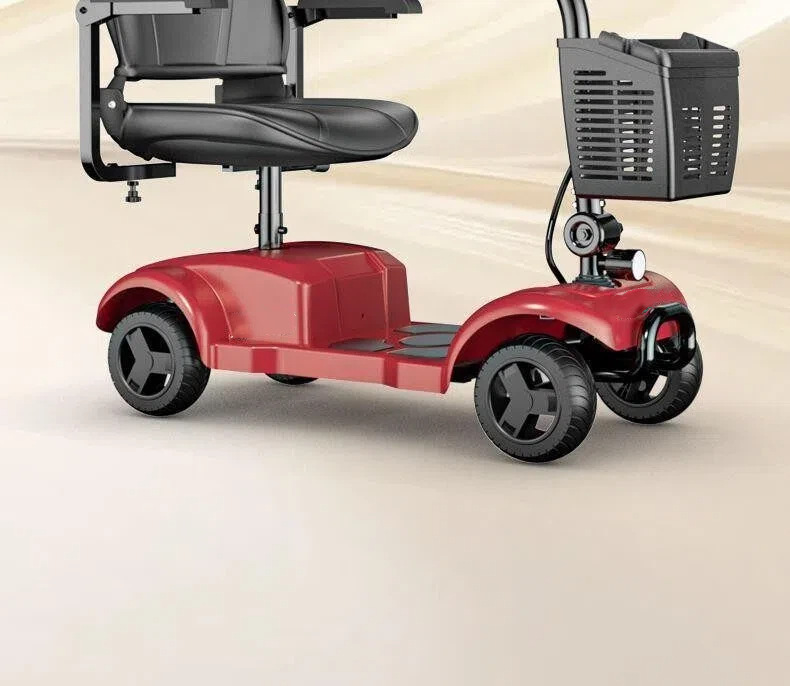 Four-Wheel Electric Scooter for the Elderly, Foldable Scooter for Adults, Electric Scooter for Seniors Aged 60 to 70, Household Use