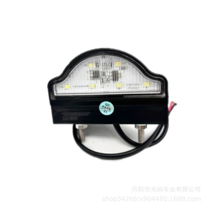 Yük qoşqusu nömrə işığı 6 LED, qara/ağ korpus, parlaq ağ işıq, E4 sertifikatlı
