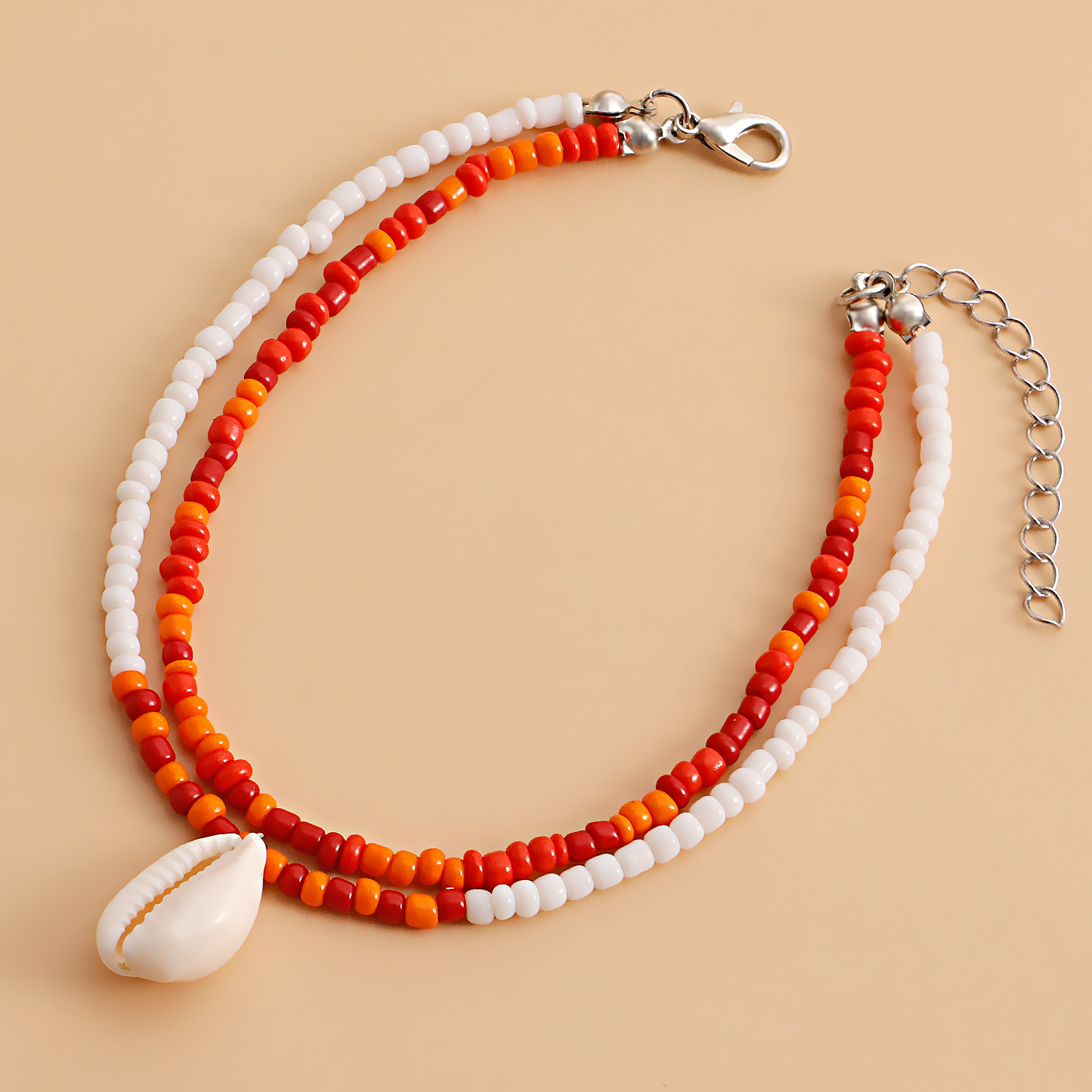 Colorful, Foot, Shell Pattern Wholesale Jewelry Fashion Colorful Foot Shell Alloy Seed Bead Shell Beaded Anklet
