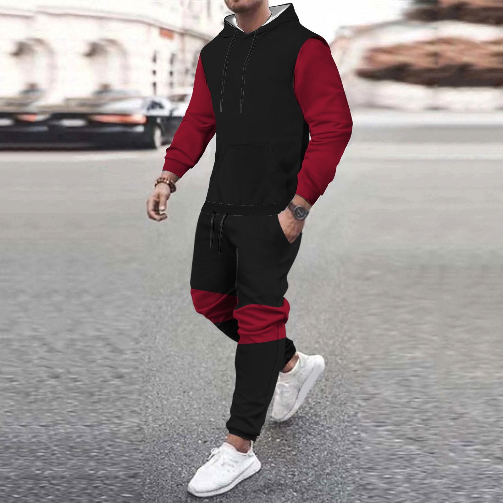 Estilo coreano estilo popular a juego estilo clásico moda delgado suéter con capucha pantalones MC11-ML1 de dos piezas