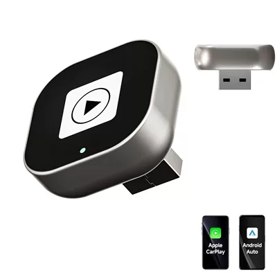 Wireless Carplay Box, Short Plug-In Type, Converts Original Car Wired Carplay to Wireless Carplay, Compatible with Apple and Android Auto