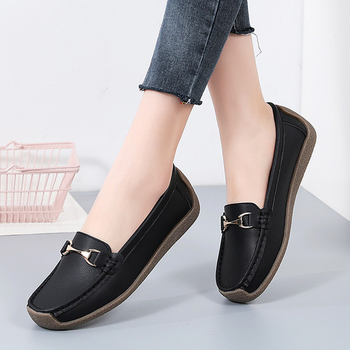 Summer and autumn daily comfort all-match mother shoes, minococcasin-minoccasin-poolock loafer shoes, wedge anti-slip women's shoes, commuting work shoes, women