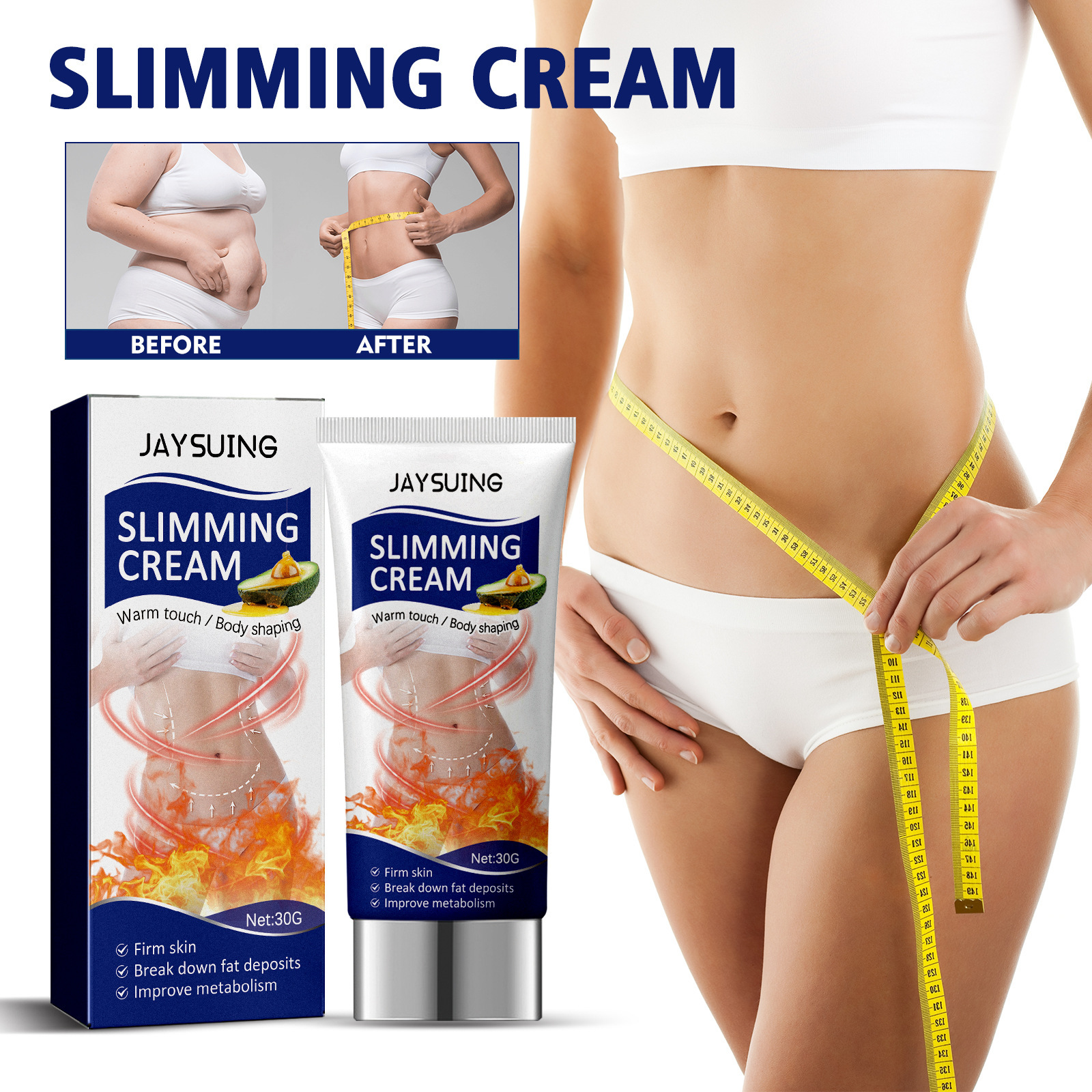 Jaysuing body slimming cream for shaping tightening body, contracting the abdomen, belly, arms, and legs 2023_voghion.com