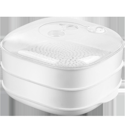 Microwave oven steamer office meal steamed bun heating plastic steamer container with lid multi-layer steaming box