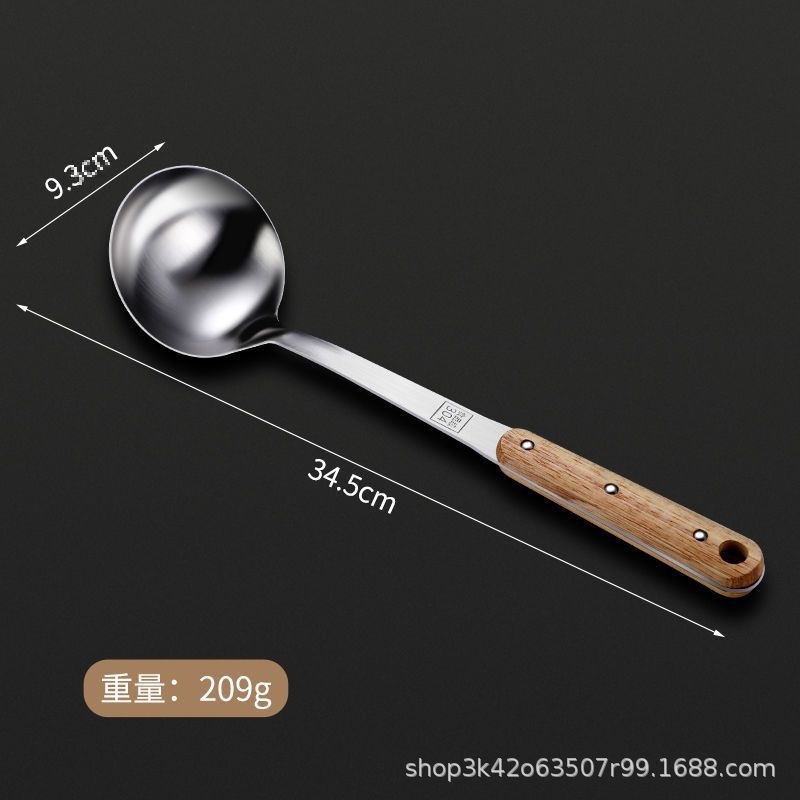 단단한 나무 손잡이 304 스테인레스 스틸 스푼