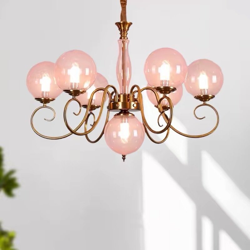 客厅吊灯法式复古田园风灯公主房主卧室灯设计师浪漫玻璃餐厅吊灯 - Buy from 1688 via JTL Global