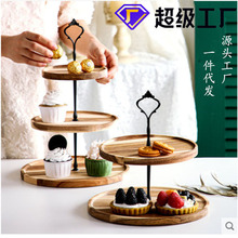 多层糖果相思木三层双层木质点心用的木盘托盘蛋糕干果盘西式甜点