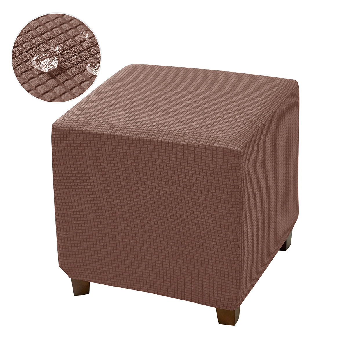 Elástico transfronterizo impermeable Waffle Corn Velvet Cuadrado reposapiés cubierta de polvo cubierta de pedal