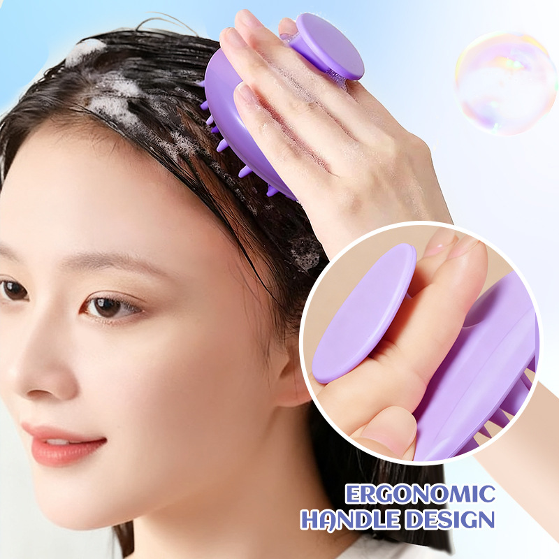 LMLTOP cepillo de masaje redondo, cepillo de limpieza de cuero cabelludo, cepillo de limpieza de cabello TPR, champú y peinado de cabello, artefacto especial transfronterizo